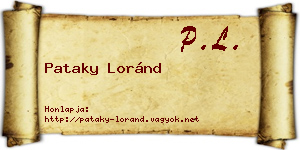 Pataky Loránd névjegykártya