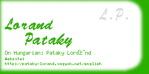 lorand pataky business card